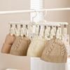 Multi-functional Sock Drying Rack Foldable Rotatable Clothes Hanger with Clips Windproof Space Saving Socks Hanger Clip