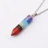 Seven-Color Natural Crystal Stone Pendant Necklace N772
