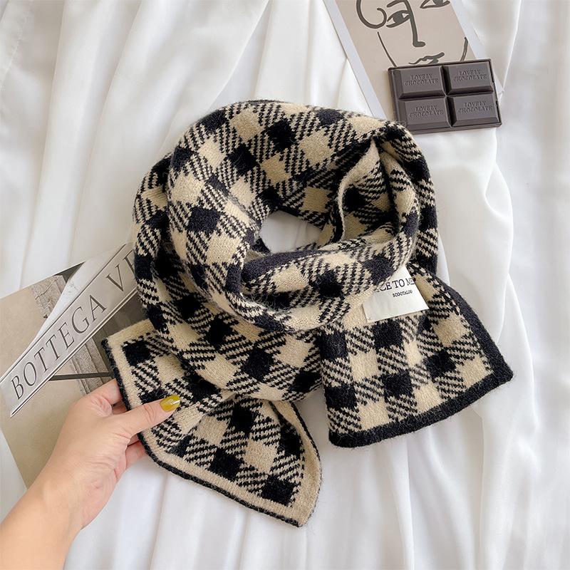 Sub-scarf women's autumn and winter new versatile student knitted wool warm scarf men's trend