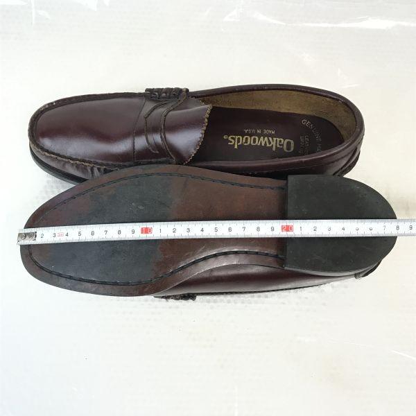 80er-90er Made in USA Oakwoods Echtes Leder Mackay Penny Loafer Herren 26.5-27.0 Rotbraun(GEBRAUCHT)