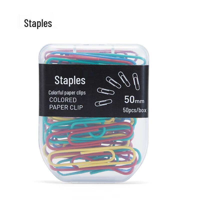 Staples 50mm Assorted Color Paperclips