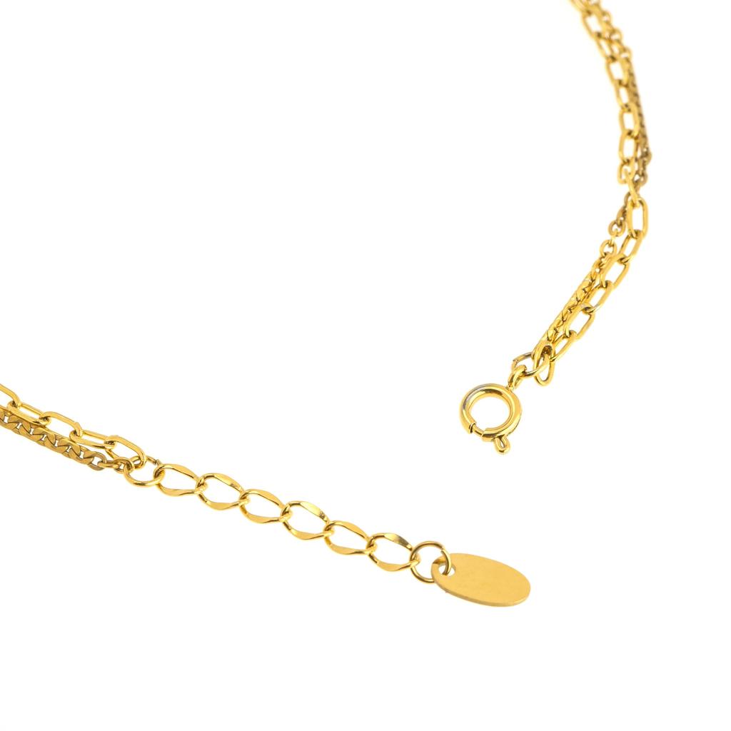 Anklets Allergy Leave on Double Chain Hawaiian Thin Extra Fine Gold Pair Adjuster Included [Alavel] Women's [Metal Compatible]