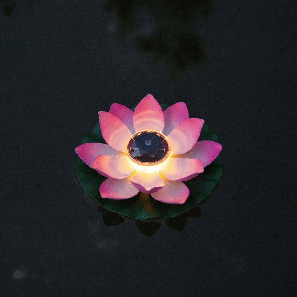 RGB Solar Floating Lotus Light Waterproof Lotus Night Lamp Decor Water Floating Lamp Pool