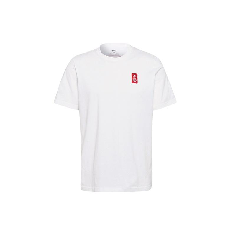 adidas Fcb Str Tee Alphabet Printing Soccer/Football Sports Short Sleeve White Men's GR0705