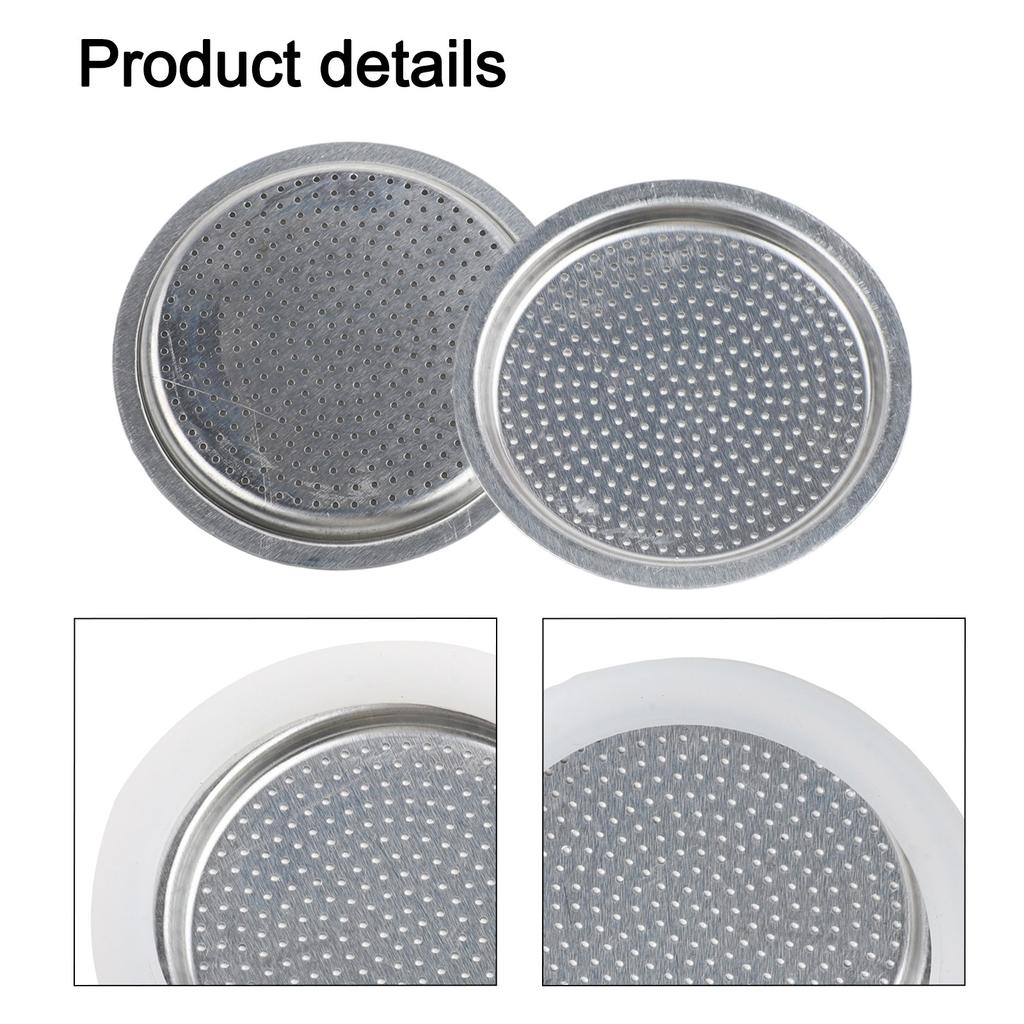 Coffee Filter Set Espresso Maker Kit Convenient Coffee Brewing 3 Cup Coffee Brewing Replacement Parts Silicone Gasket