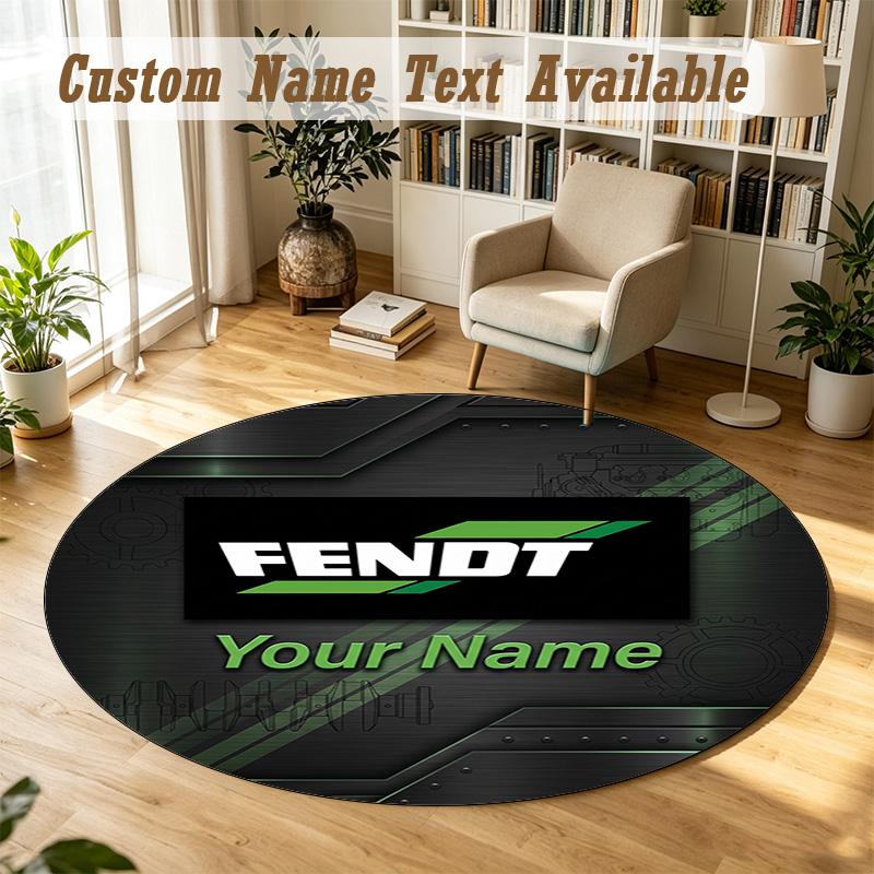 Round Rug Custom NameFendt Pattern Non Slip Carpet Home Floor Decor