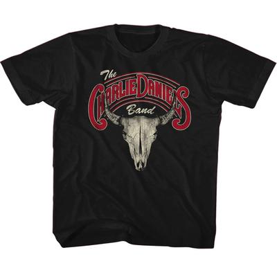 The Charlie Daniels Band Logo & Bull Skull Youth T Shirt Country Rock Music