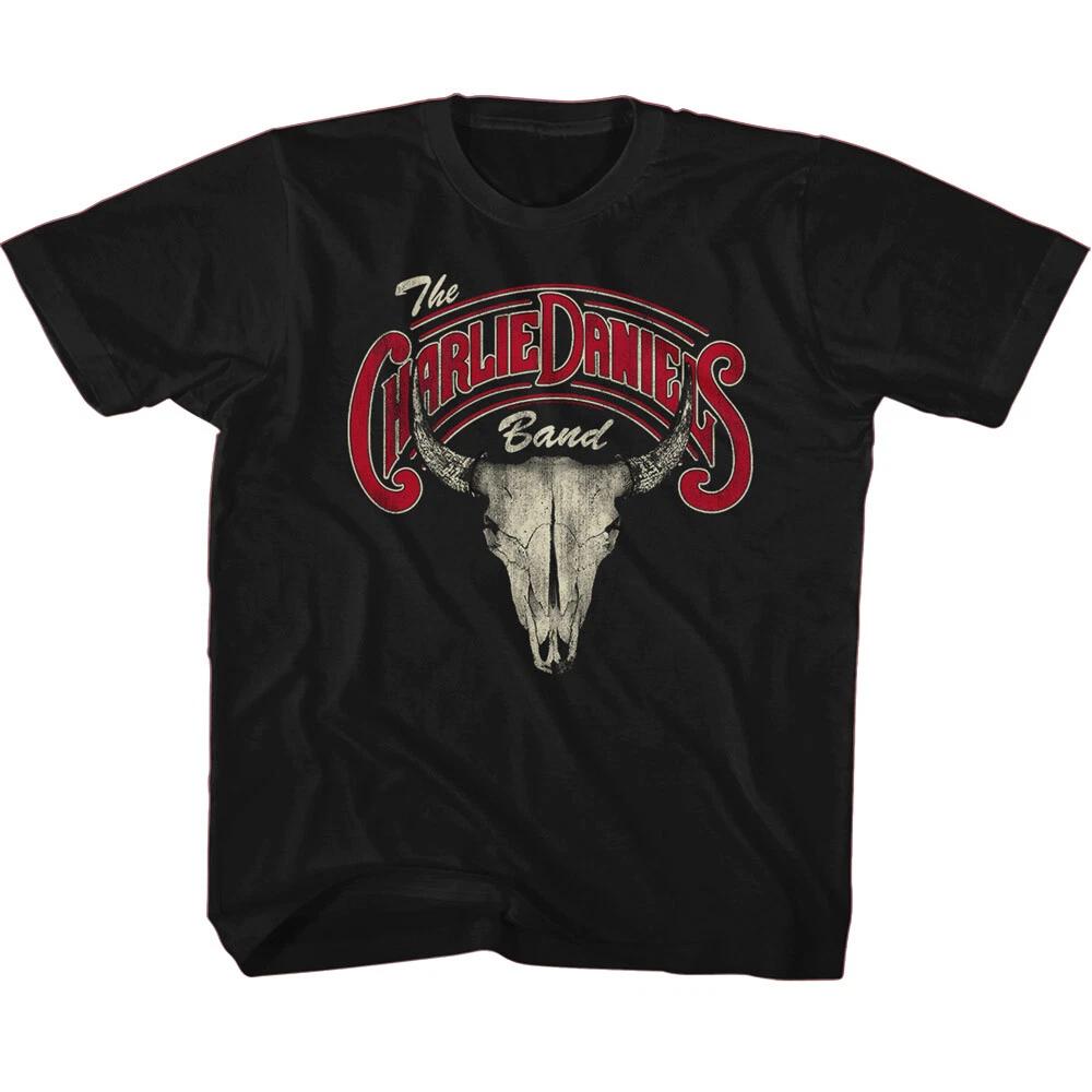 The Charlie Daniels Band Logo & Bull Skull Youth T Shirt Country Rock Music M