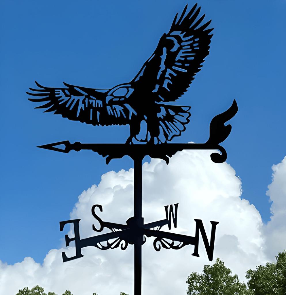 Decorative Iron Weather Vane - Outdoor Metal Roof Ornament