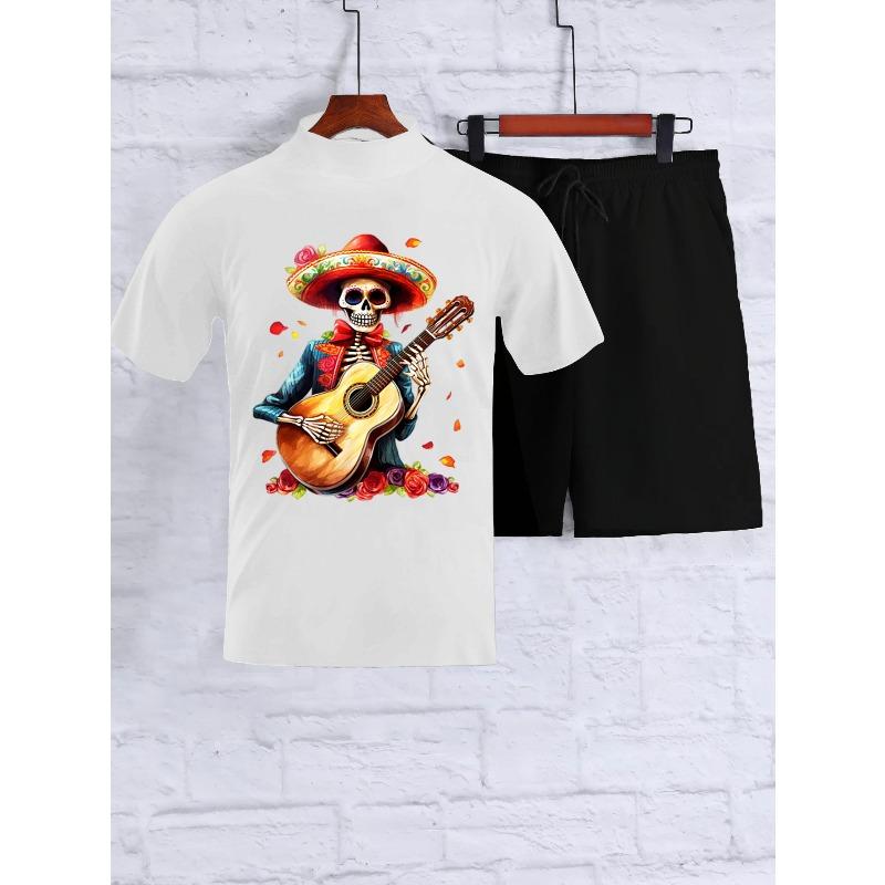 

Polyester Tracksuit Short Sleeve T-Shirt and Shorts Summer Casual XXL білий