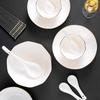 APLO Ensemble de Vaisselle en Porcelaine Bord Doré Amour 24 Pièces