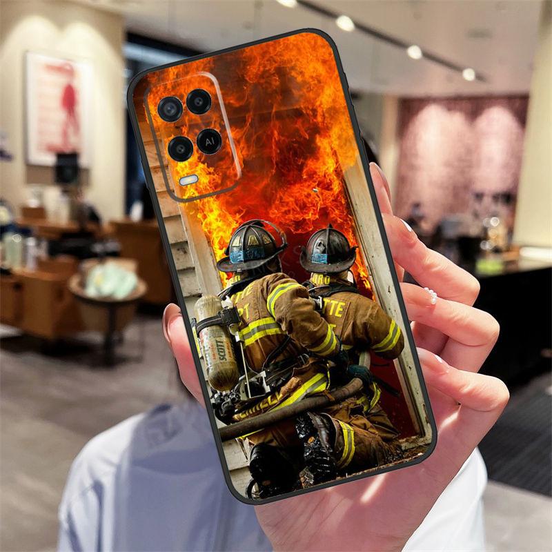 Firefighter Fire Fireman Case For Oppo A94 A54 A40 A60 A80 A98 A78 A18 A38 A58 A16 A76 A96 A17 A77 A74 A57S A15 Cover