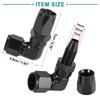 ACROPIX Fuel Line Hose End Fitting Female Swivel Coupler Hose Union Aluminum Alloy 90 Degree AN8 Black 1pcs