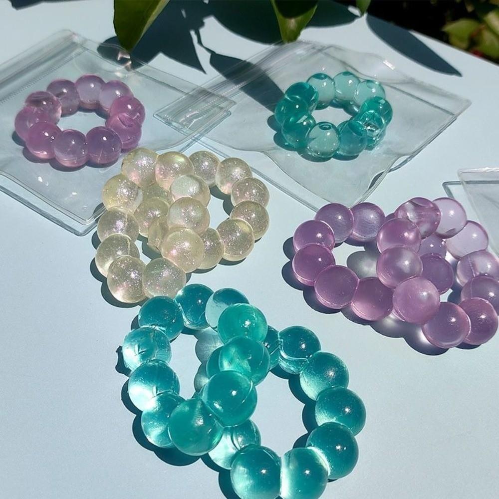 3PCS Elastic Fidget Bracelet Sensory Stress Wristband Crystal Bead Squeeze Bracelet Relax Gift