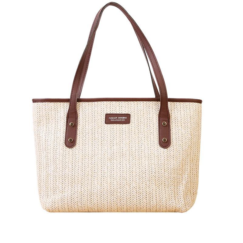

Commuter large-capacity straw bag women s new fashionable contrasting underarm bag is now popular tote bag
