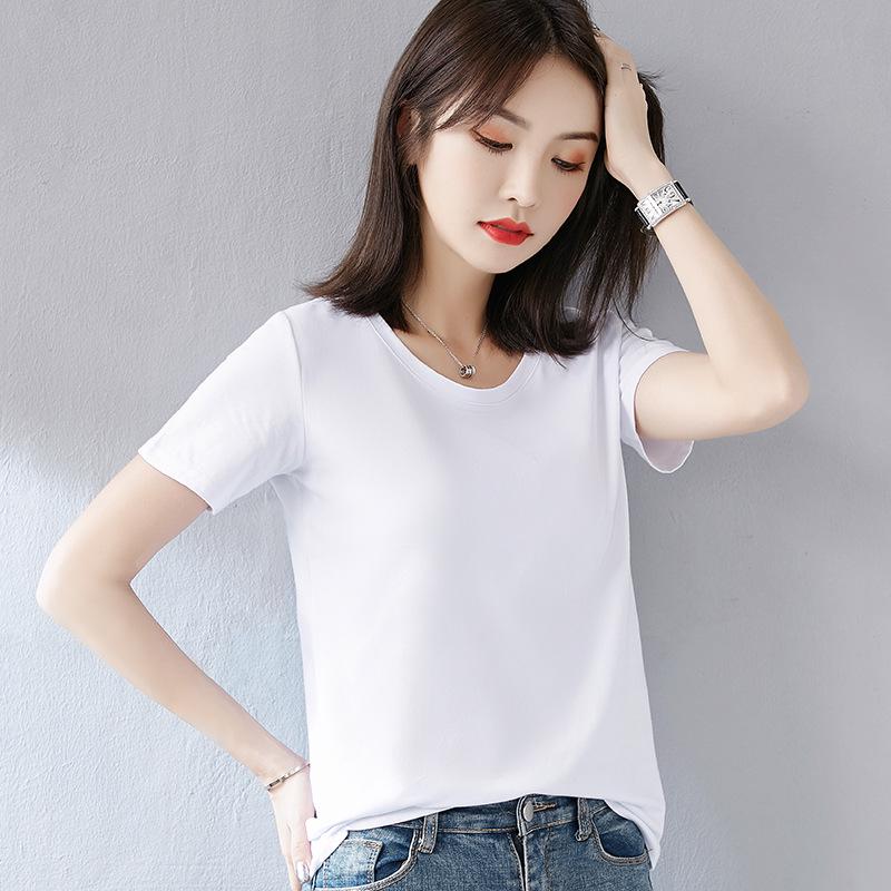 Women's 2022 Green Heart-Shaped V-Neck Short-Sleeve Cotton T-Shirt - Trendy Summer Wear