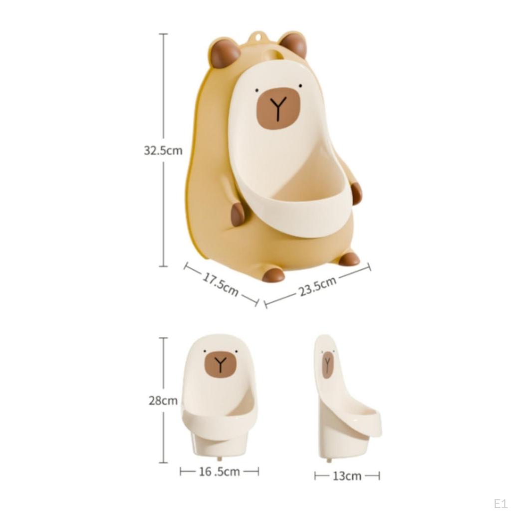 BearShaped Wall Urinal Unobstructed Front Youngster Training Raised Details Playful Character