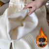 Calças Mop de Veludo Cotelê Petite de Perna Larga - Versátil Outono/Inverno Lã Chenille Estilo Emagrecedor
