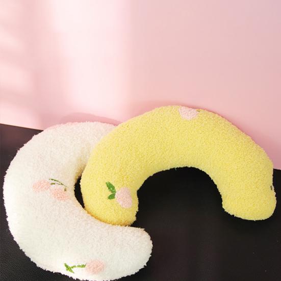 Almofada Calmante para Animais de Estimação Almofada Macia para Cama de Cachorro Suporte de Pescoço em Forma de U Almofada Pelúcia Fofa Meia Rosquinha Almofada para Animais de Estimação para Cães Pequenos Gatos