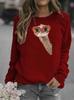 Women's Cartoon Animal Round Neck Hoodie