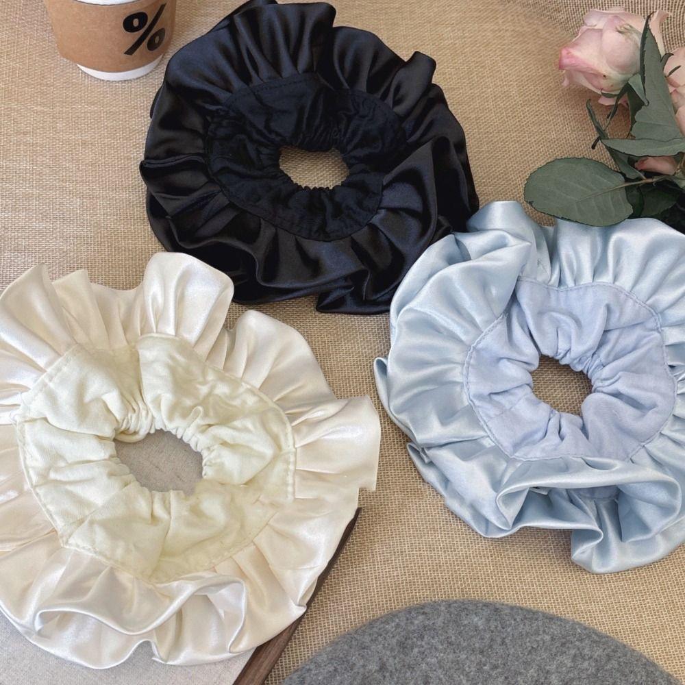 Flower Shape Pleated Hair Scrunchies Elegant Exaggerated Hair Rope Oversized Hair Tie  Ladies