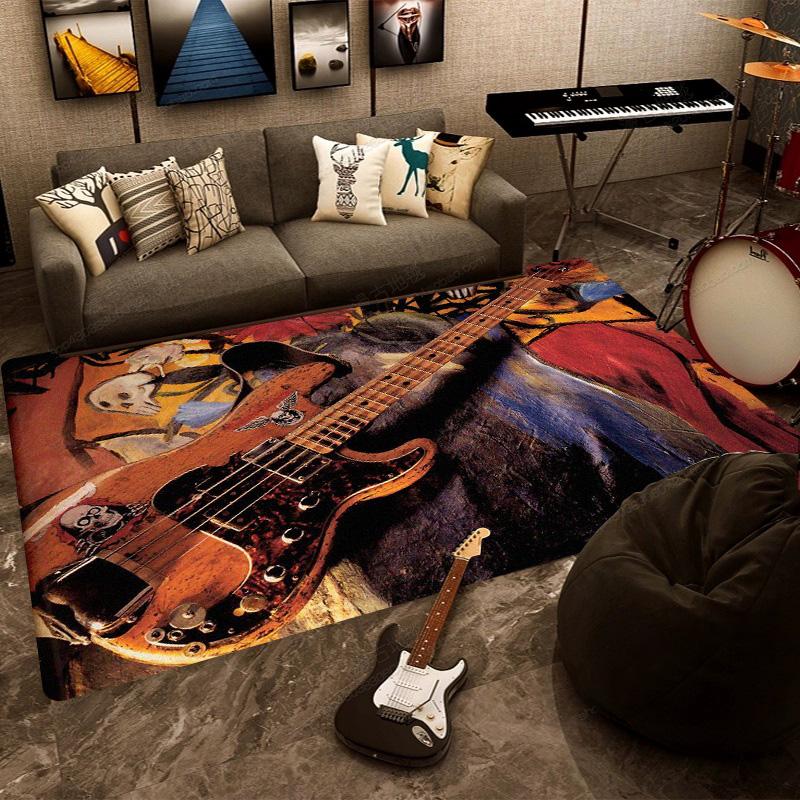 F-Fender rectangular carpet rock guitar band instrument decoration speaker retro floor mat shock absorption rugs