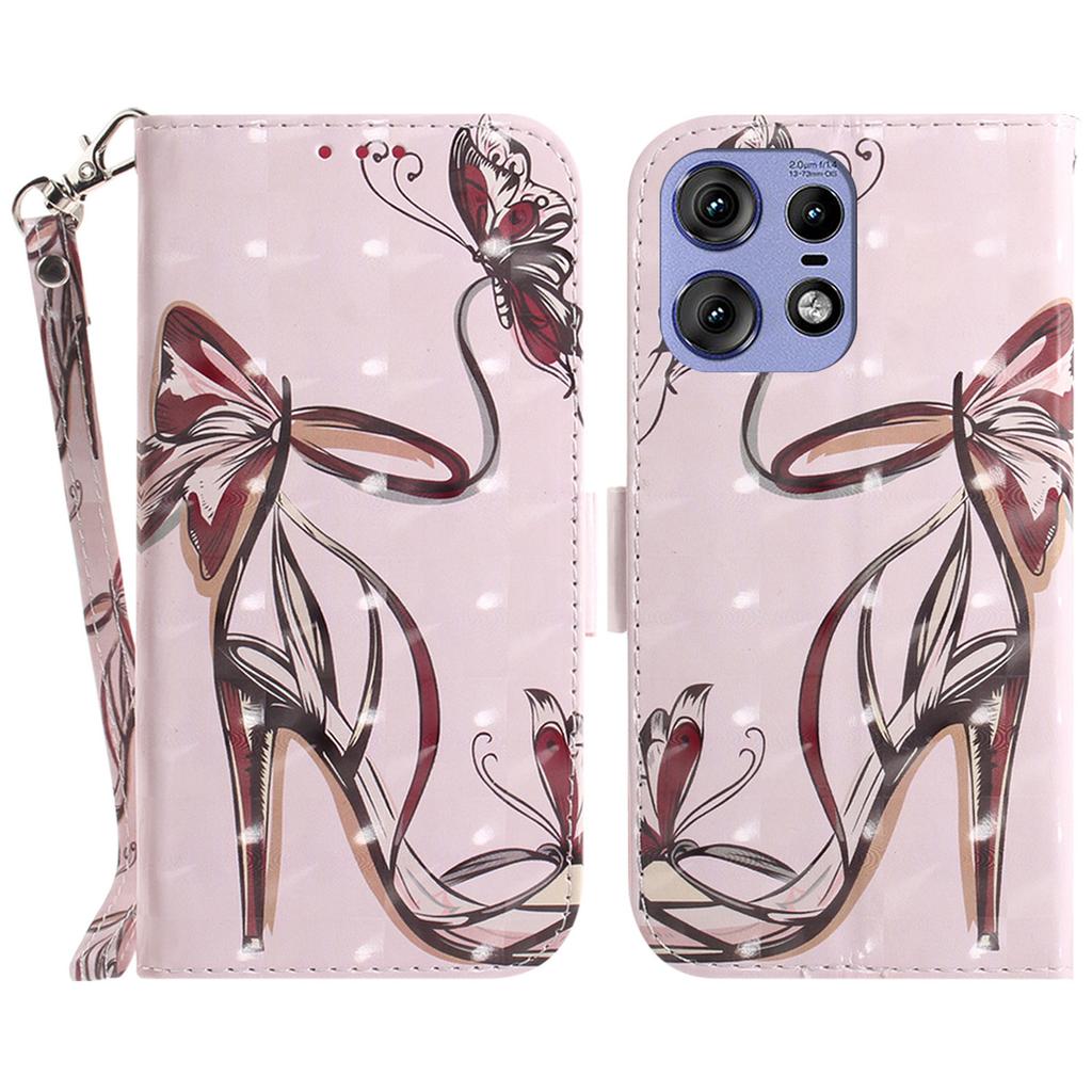 For Motorola Edge 50 5G/Edge 50 Pro 5G Case Pattern Printing Leather Wallet Phone Cover with Strap