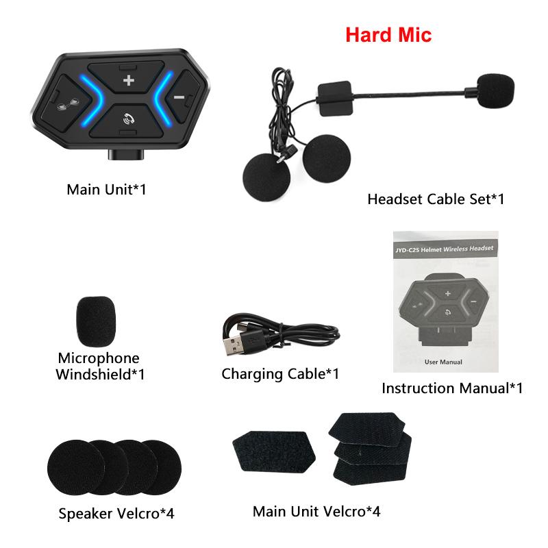 

New Mini Helmet Bluetooth Headset 20 Hours Long Battery Life 500M Two-Person Intercom Waterproof Ultra-Light Bluetooth