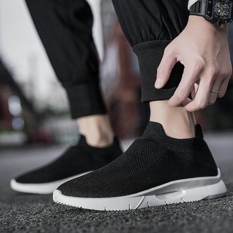 Fashion Summer Men's Casual Shoes Versatile Fly-woven Mesh Breathable Tennis Sports Slip-on Lazy Lightweight Men's Cloth Shoes