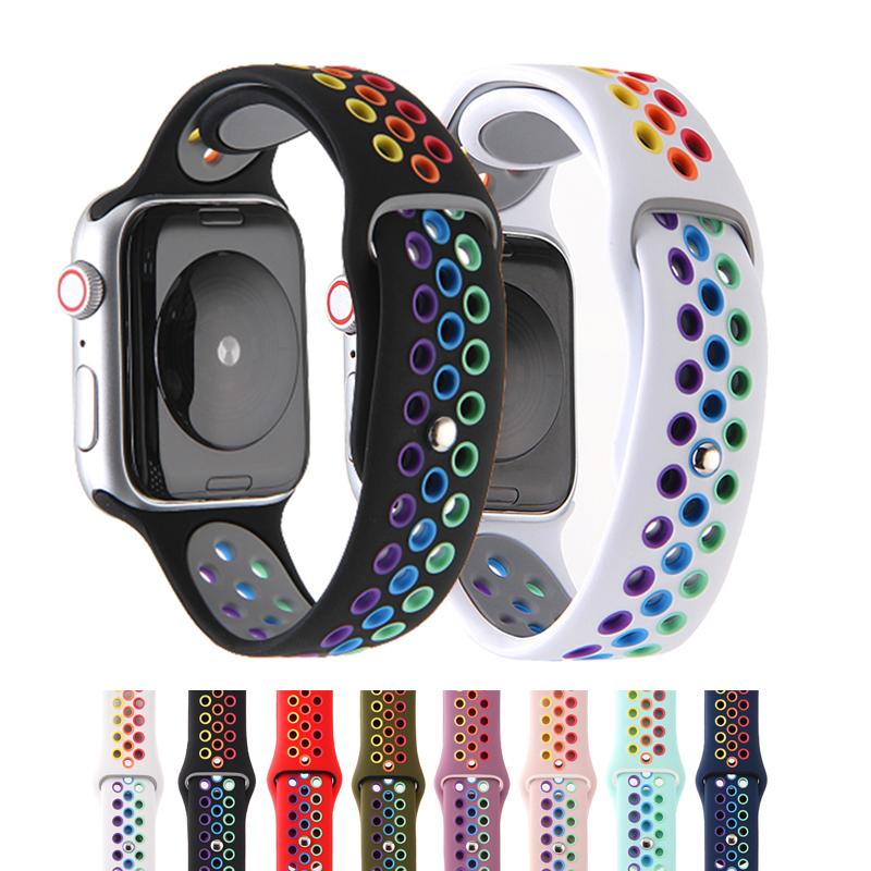 

Lebanda Спортивный ремешок для Apple Watch 6 / SE / 5 / 4 / 3 / 2 / 1 Ремешок для iWatch Силиконовый ремешок Мягкая дышащая замена 38/42/40/44 мм