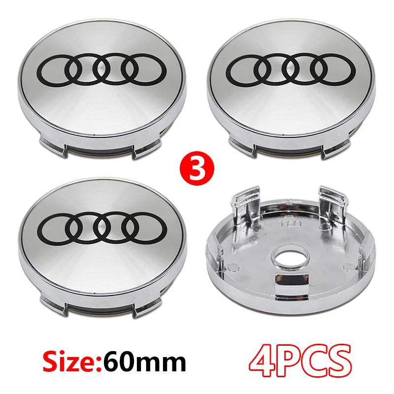 4 Pezzi 56mm Coprimozzo Cerchione Identità Sovrapposizione Per Audi RS B8 B9 S A3 8V A4A6 C7 C6 A5 Q3 Q5 Q7 A1 Accessorio Tuning Motorsport