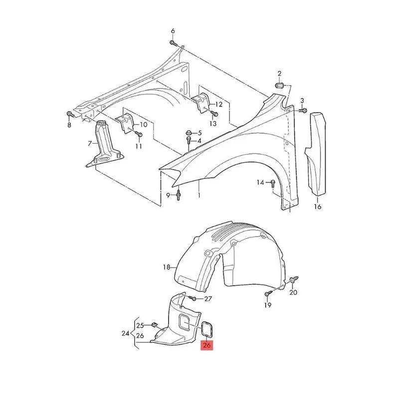 For VW Golf 7 7.5 GTI R e Golf Sportsvan 2014- 5G080541 5G0805413B 1 2PCS New Front Wheel Arch Liner Cap Cover Trim