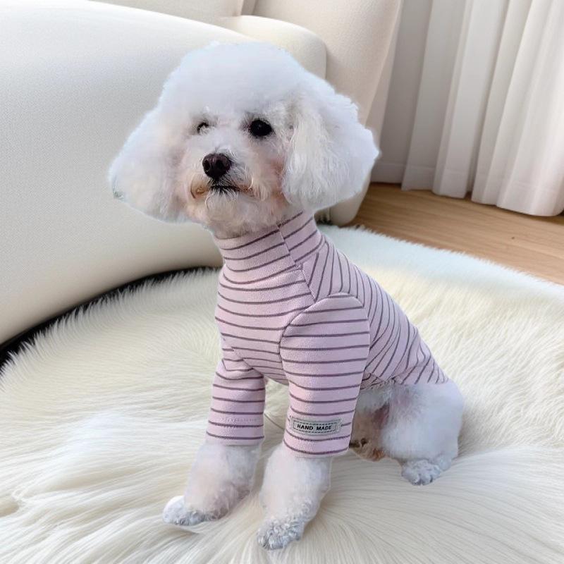 Korean Style Striped Base Layer Clothes for Bichon, Teddy, Maltese Dogs & Cats