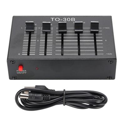 Phono Preamp EQ 2 Channel Digital Sound Equalizer 3 Band 12dB High Mid Low Tone Adjustment Balanced