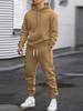 Men's Solid Color Hooded Sweatshirt and Pants Set - 2025 Autumn/Winter Casual Sportswear