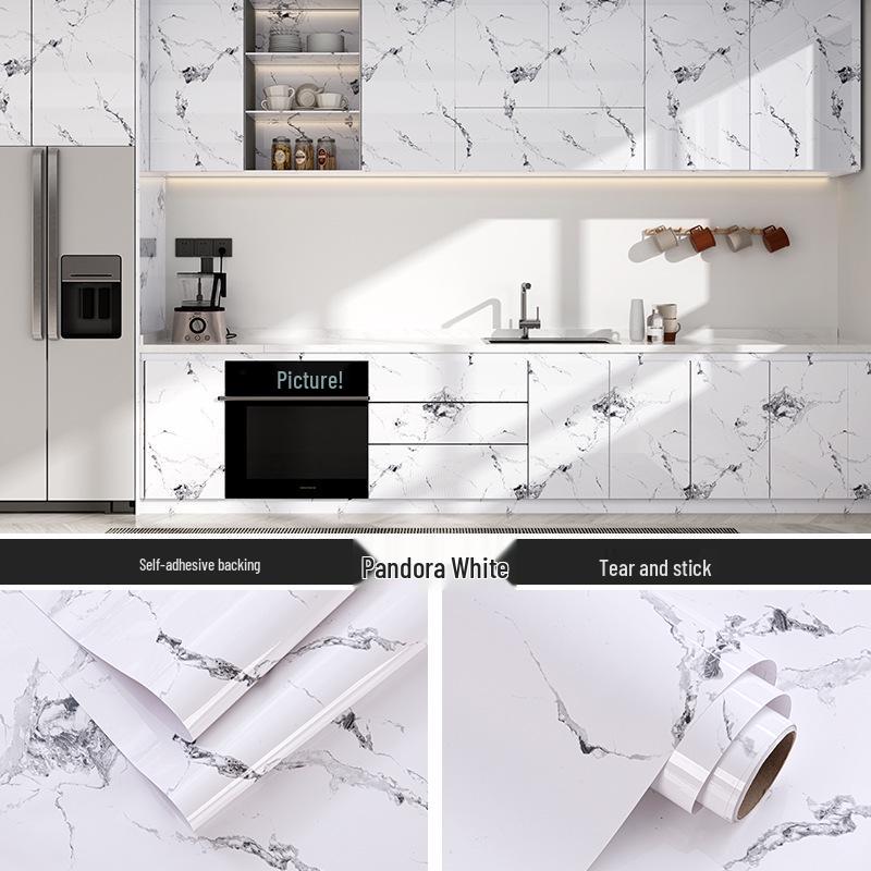 Oil-proof, Heat-resistant Waterproof Kitchen Countertop Self-adhesive Wallpaper