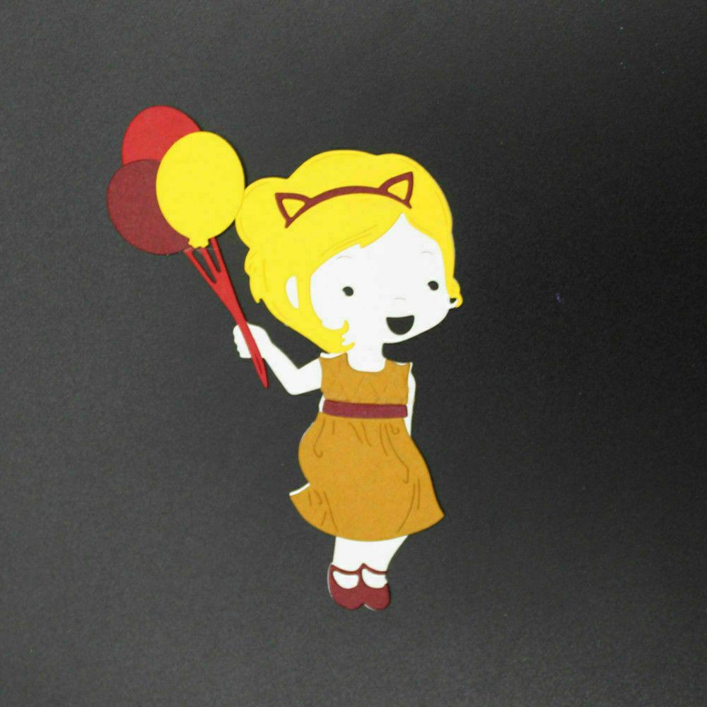 Balloon Girl Cutting Dies Metal Stencil DIY Scrapbooking Album Paper Card Embossing Craft Die Cut Frame