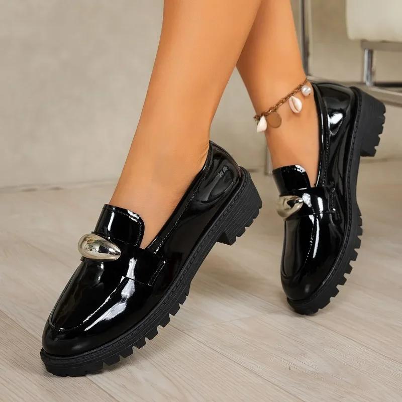 Fashion Light Platform Shoes for Women 2025 Fashion Metal Decoration Office and Career New Plus Size High Heels Wedges Shoes for Women