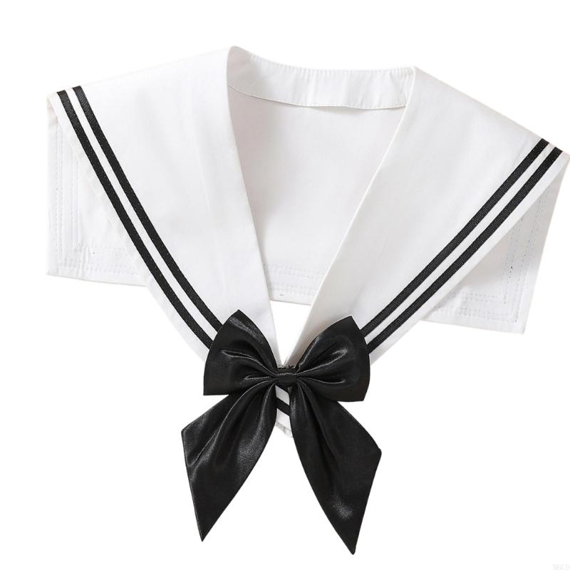 M6CD Sailor Inspired Detachable Collar Fashion False Collar Fashion Neckpiece For Themed Parties Professional Dress