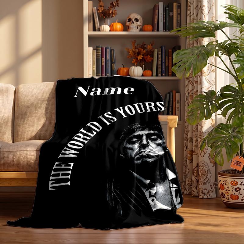 scarface Custom Flannel Blankets Soft Warm Cozy Throws for Home Decor Holiday Gifts