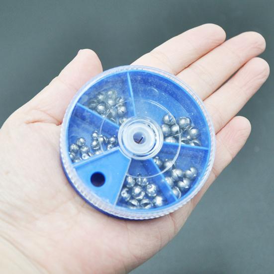 60 gr/schachtel Metall Angeln Sinker Heavy Duty Meerwasser Süßwasser Floß Eis Pool Tiefer Tropfen Angeln Gewicht Perle Ball Outdoor Angeln zubehör