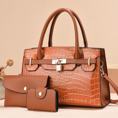 Women's Bag Hand and Mother Bag Stone Pattern Platinum Bag Handbag Large Capacity Shoulder Messenger Bag