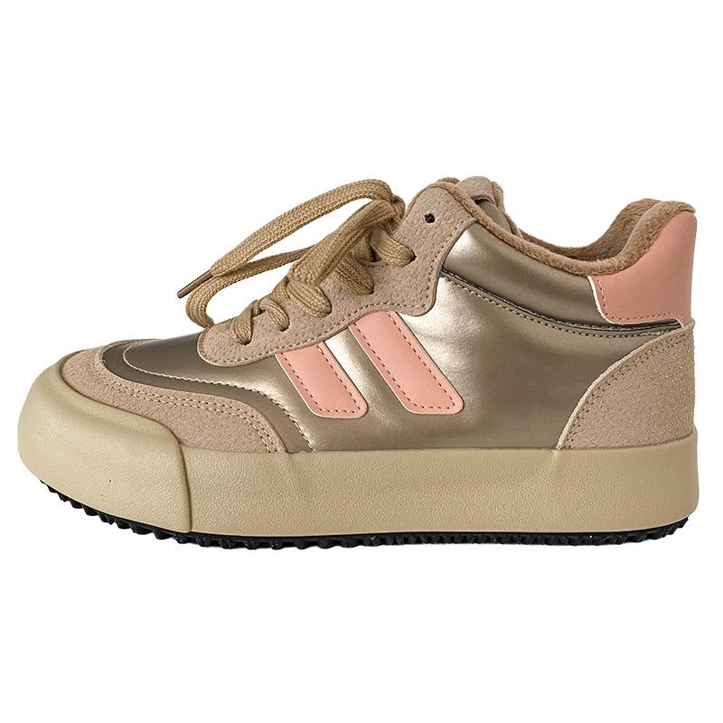 

6587 velvet thick-soled high-top German training shoes women s shoes winter warm 2024 new niche round head casual board shoes 40