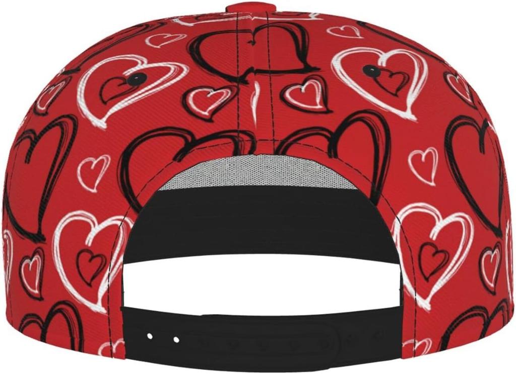 Happy Valentines Day Hearts Baseball Cap for Men Women Adjustable Trucker Hat Snapback Sun Dad Cap Lightweight Unisex for Summer