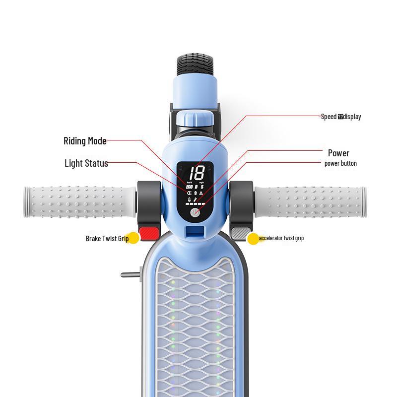 Patinete Eléctrico Plegable para Niños con Ruedas Intermitentes - Adecuado para Adolescentes y Adultos