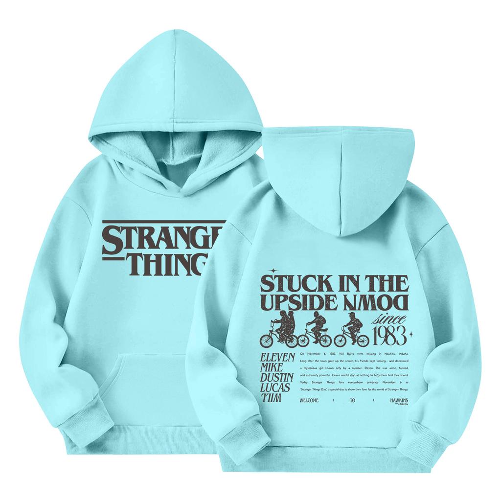 Kinder Langarm Lockerer Pullover Buchstabenaufdruck Kordelzug Kapuzen-Sweatshirt