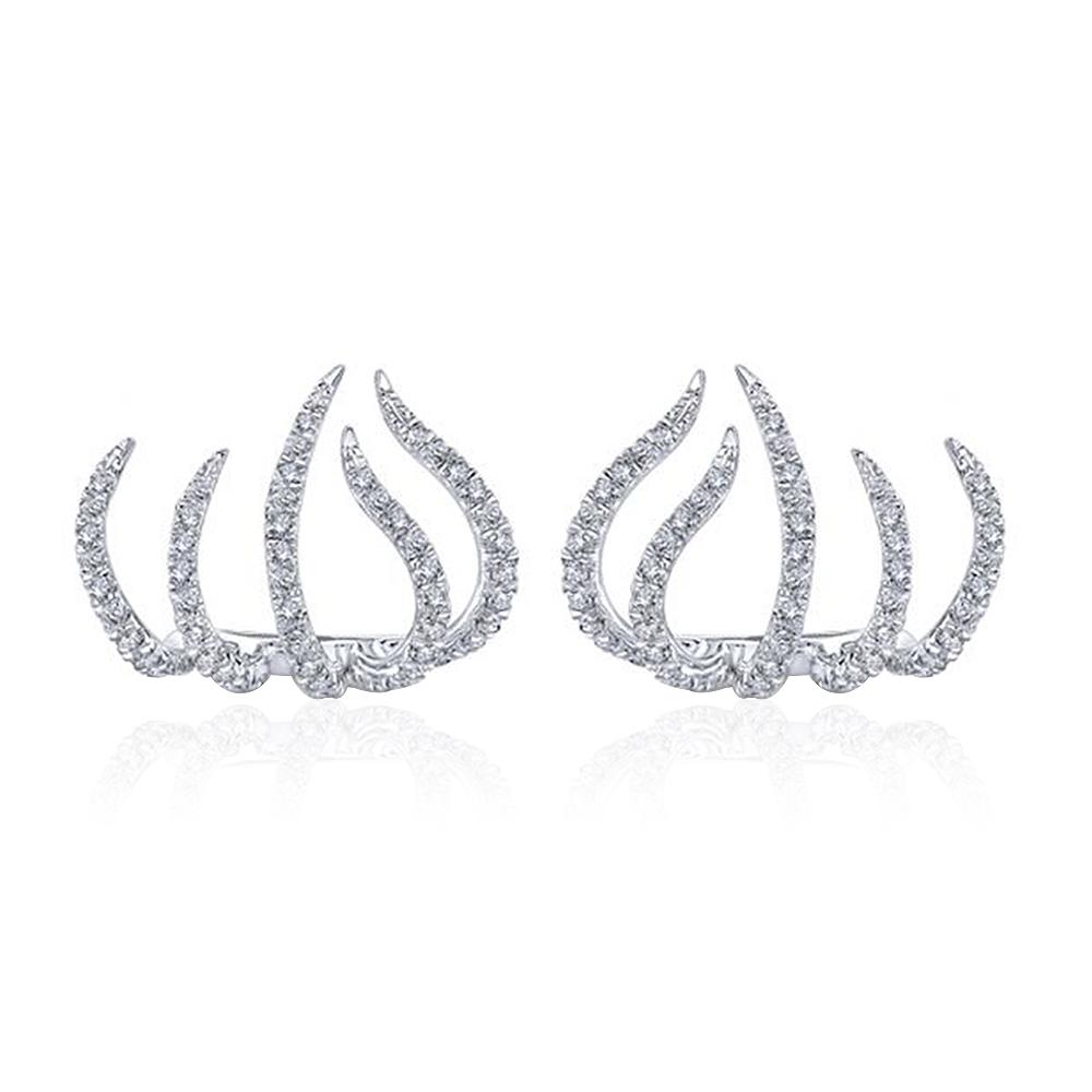Trendy Multilayer Claws Stud Earrings for Women Silver Color Fashion Contracted Ear Piercing Accessories Dropship Jewelry