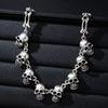 Gothic Style Exaggerated Multiple Skull Connected Choker Necklace Unique Skull Halloween Gift Accessory Charm Quirky
