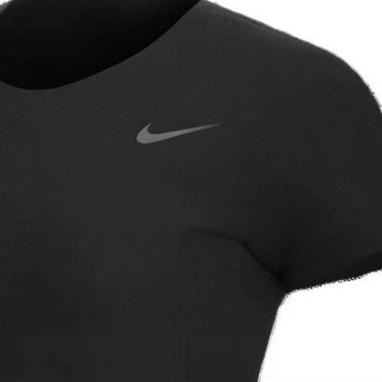 Nike Logo Print Crew Neck Pullover Casual Short Sleeve T-Shirt Women Tops Black CU7599-010