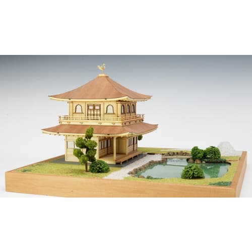 Woody Joe 1/75 Jisho-ji Temple Ginkakuji Wooden Model Assembly Kit, Molded Color